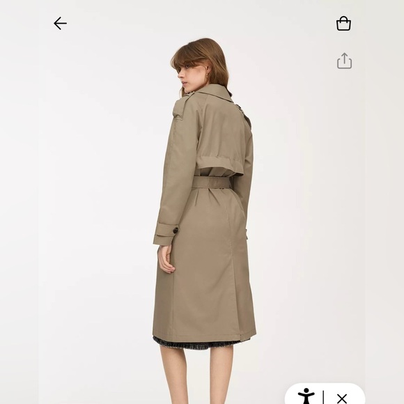 Pull & Bear | Double-Breasted Olive Green Trench Coat in Small - Picture 9 of 9